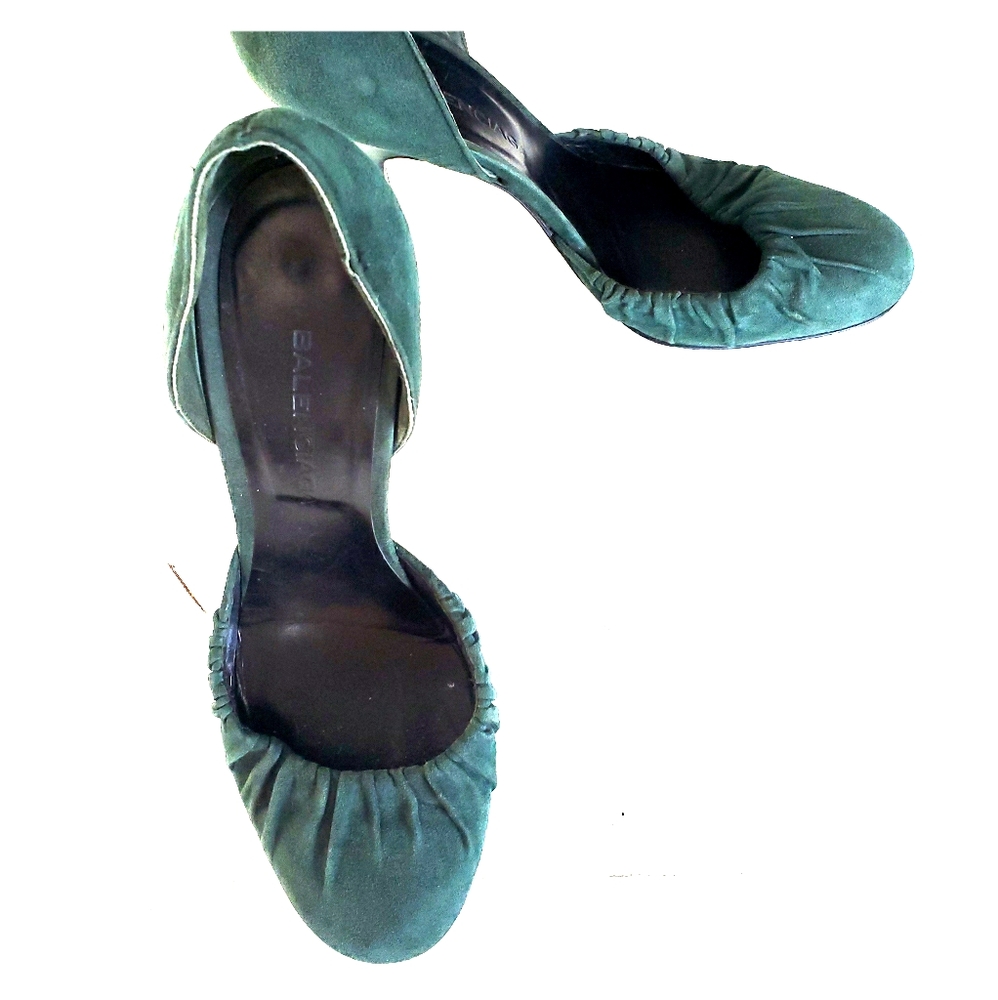 Balenciaga Green Suede Stiletto Heels 39 = US 9 - Picture 3 of 7